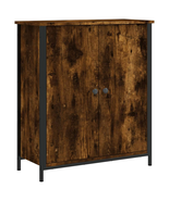 Industrial Rustic Smoked Oak Wooden 2 Door Sideboard Storage Cabinet Uni... - £85.32 GBP