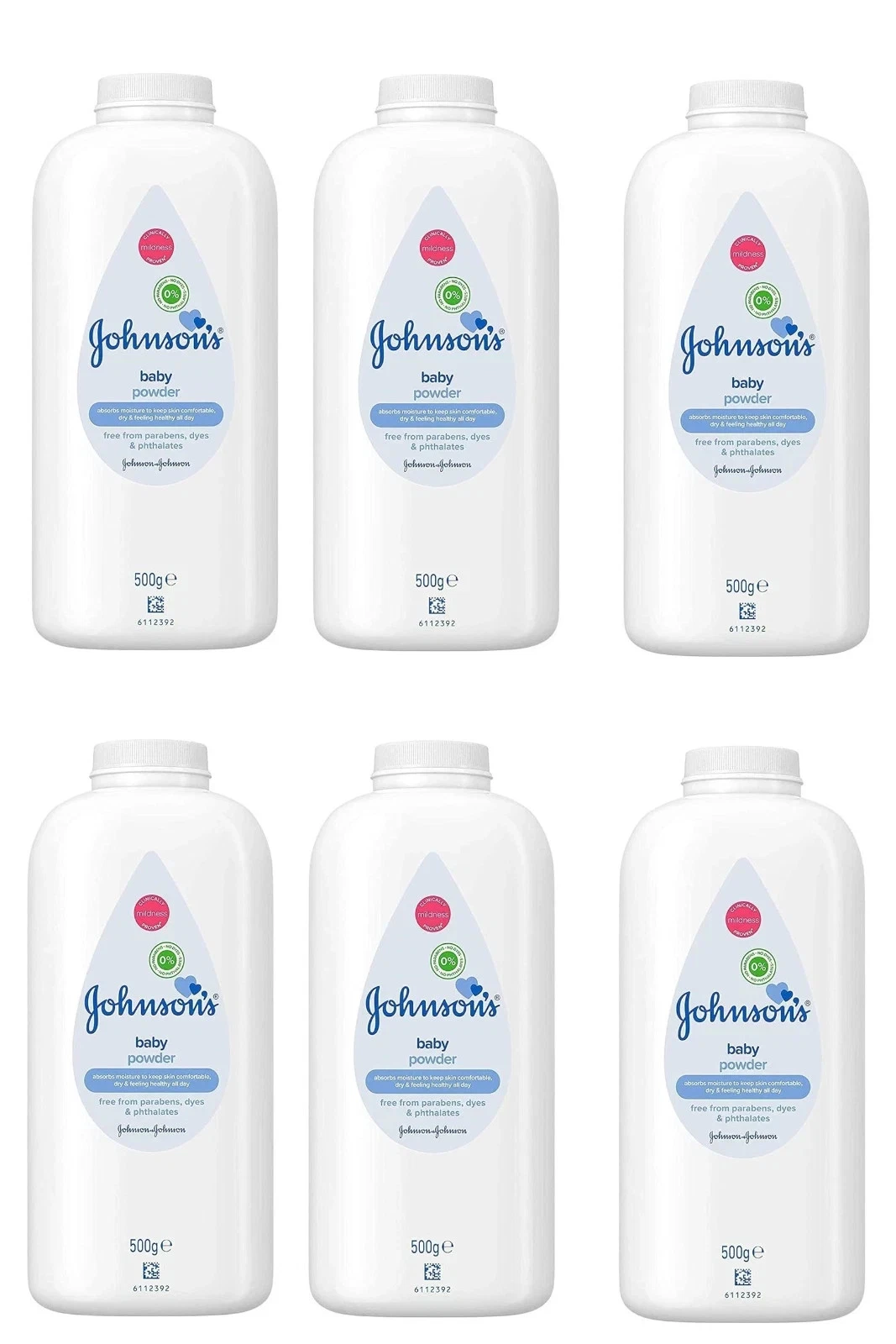 6-Pcs Johnson&#39;s Baby Powder TALC Original 17oz/500g Rare Discontinued Se... - $3,385.10 MXN