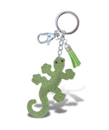 Gecko Keychain - Green Sparkling Rhinestones Charm With Tassel &amp; Clasp - $31.99