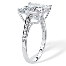 PalmBeach Jewelry 3.37 TCW Cubic Zirconia Engagement Ring in 10k White Gold - £155.66 GBP
