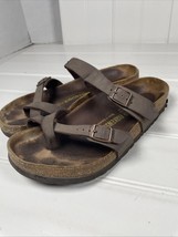 Birkenstock Mayari Brown Leather Toe Loop Slide Sandal ( EU 39) Womens US 8.5 - $29.95