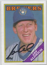 Jay Aldrich Auto - Signed Autograph 1988 Topps #616 ROOKIE RC Milwaukee Brewers - £1.01 GBP