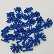 24 Micro K&#39;nex Connector 4-way 3D Blue Replacement Coaster Part Piece 509092 - £1.84 GBP