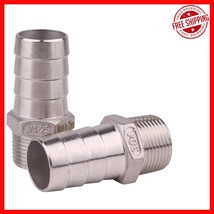 Durable 1&quot; Hose Barb to 3/4&quot; NPT Fitting - 304 Stainless Steel Pack of 2 - $546.04 MXN