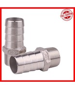 Durable 1&quot; Hose Barb to 3/4&quot; NPT Fitting - 304 Stainless Steel Pack of 2 - $537.71 MXN
