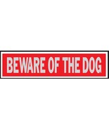 BEWARE OF THE DOG Adhesive Sign 2x8 Door Sticker RED Aluminum Security H... - $365.37 MXN