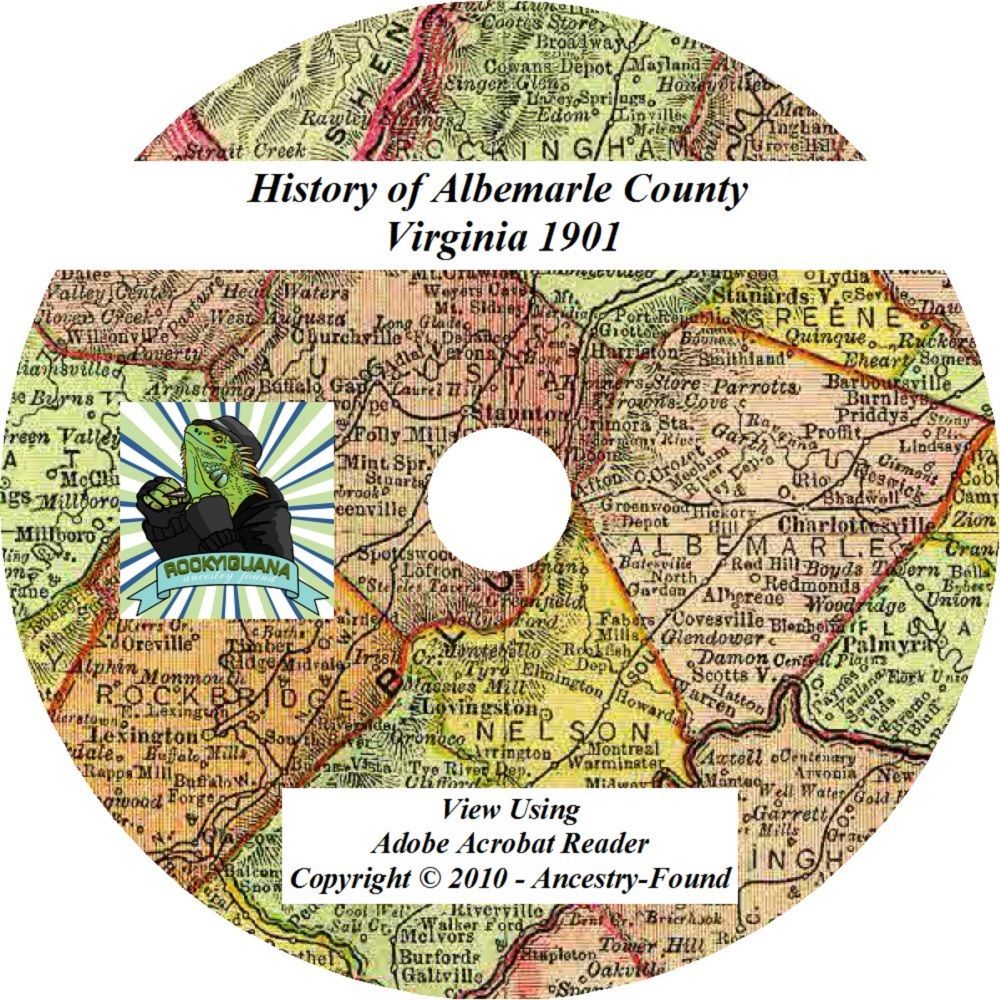 1901 History & Genealogy ALBEMARLE County Virginia VA - Ancestry Family CD DVD