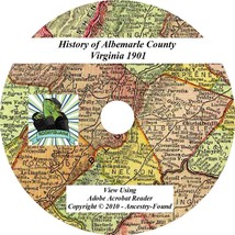 1901 History &amp; Genealogy ALBEMARLE County Virginia VA - Ancestry Family CD DVD - £4.61 GBP