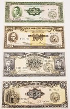 Lot of 4 Philippines Notes 10p, 20p, 100p, and 200p in AU - Unc Condition - $98.99