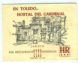 Hostal Del Cardenal Brochure Bar Restaurante Residencia Toledo Spain 196... - $21.78