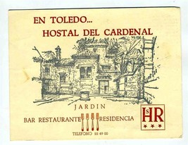 Hostal Del Cardenal Brochure Bar Restaurante Residencia Toledo Spain 196... - $21.78