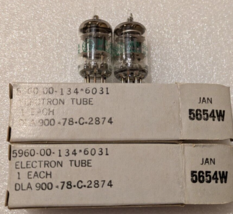 5654W GE NOS NIB JAN 5654W / 5654 / 6AK5 6AK5W Matched Pair Tubes Gray Plate #5 - $23.00