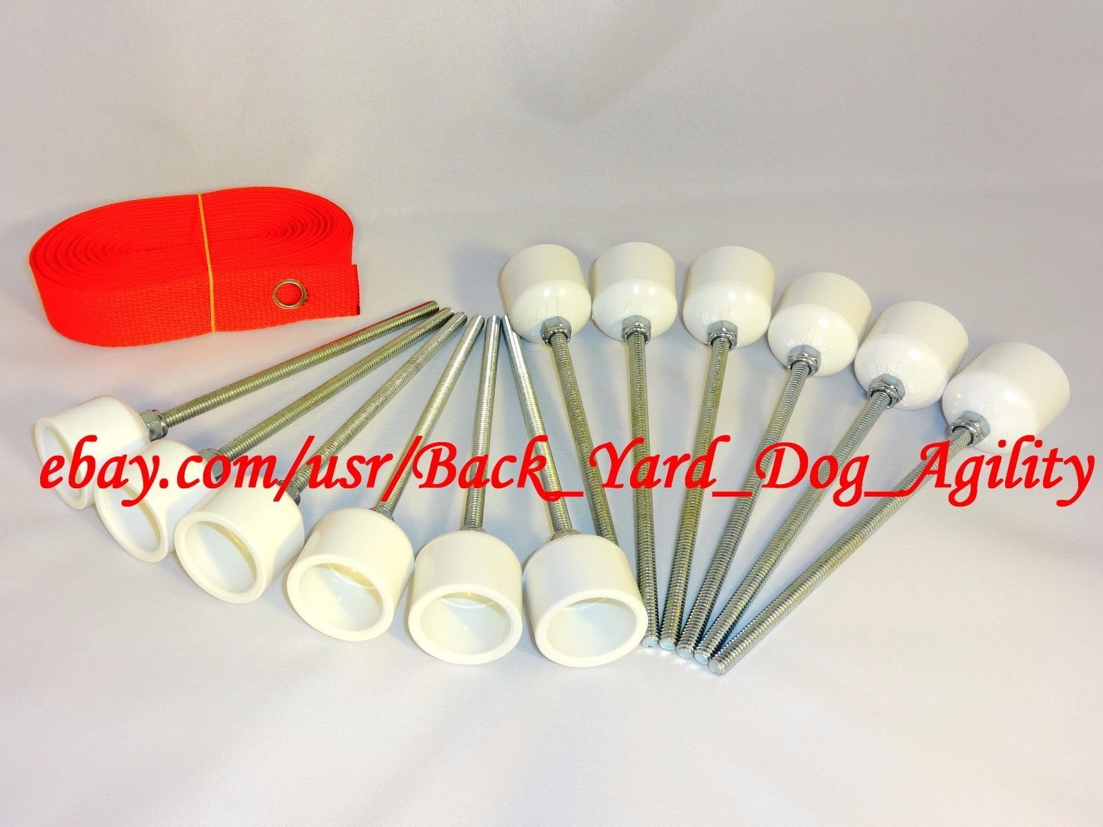 12 Weave Pole pegs with 24&quot; Spacer, Dog Agility Equipment, Cut Your Own ... - $22.99