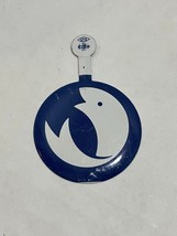 Circle Fish Logo Simple Minimalist Design Foldover Tin PIn White &amp; Blue ... - £7.87 GBP