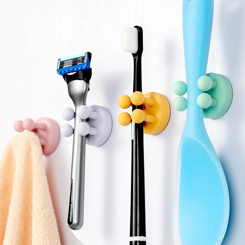 House Home A Silicone Hook Cute Seamless Self-Adhesive Bedroom Door Hangers Punc - £19.55 GBP