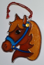 Stained glass looking horse ornament window  suncatcher 4 inch acrylic - £5.49 GBP