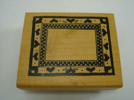 Heart Picture Frame Wooden Rubber Stamp Delafield Stamp Company H706 - £7.68 GBP