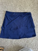 Lady Pinseeker Performance Skort Golf Navy Tiered Shorts Size Large - £14.72 GBP