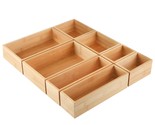 Kootek 8 Pcs Bamboo Drawer Organizer Utensil Tray Kitchen Storage Box 4-... - £51.71 GBP