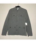 CALVIN KLEIN Mandarin Collar Slim Fit Gray Button Front Long Sleeve Shirt SMALL - $79.20