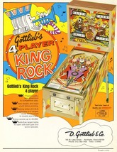 King Rock Pinball FLYER Original Vintage Art Retro Promo 1972 Groovy Mod - $46.55