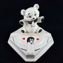 Vintage Elvis Presley Teddy Bear Ceramic Ashtray Graceland Collectible - £39.48 GBP