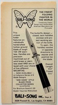 1981 Bali-Song Folding Butterfly Knives Advertisement Wee Hawk Vintage F15Y - $467.85 MXN