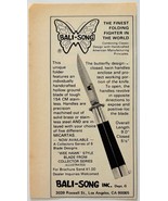 1981 Bali-Song Folding Butterfly Knives Advertisement Wee Hawk Vintage F15Y - $24.99
