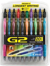 Pilot G2 Premium Rolling Ball Gel Pens, Fine Point, Assorted, Pack (31294). - £30.55 GBP