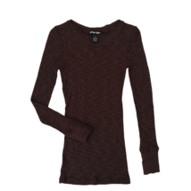 Vintage Light Sweater Top Shirt Womens Juniors Small Brown Long Sleeve Y2K 90s - £21.70 GBP