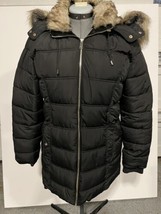 MAURICES BLACK FAUX FUR HOODED PUFFER JACKET SZ M NWT - $53.16 CAD