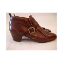 Vintage 1960s Ladies Shoes -SHUHSALON LEON- Cognac Brown Italian Slip on Shoes - £31.19 GBP