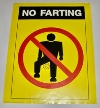 VINTAGE GRAPHIC “NO FARTING” POSTER - 1989 POSTER - INTERNATIONAL SYMBOL... - $9.90