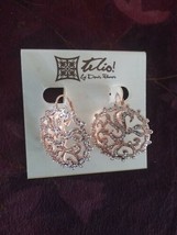 Telio! By Doris Panos Earrings Pink Crystal Ear Designer Bridge - £58.79 GBP