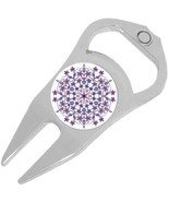 Pink and Blue Mandala Golf Ball Marker Divot Repair Tool Bottle Opener - €10,09 EUR