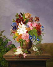 Giclee Flower still life classical painting art printed on canvas - £6.75 GBP+