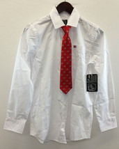   Montreal Canadians NHL Boys Size 16 White Dress Shirt With Habs Tie And Logo - $14.84