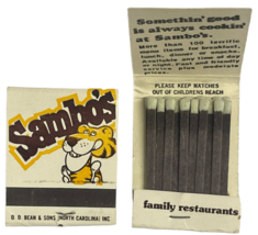 Lot of 6 Vintage Sambo&#39;s Restaurant Matchbook Matches North Carolina - £21.32 GBP