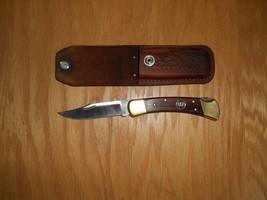 Buck 110 Folding Hunter Knife with Wood Handle & Stainless Steel Blade - £39.11 GBP