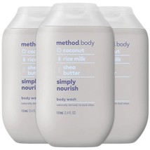 Method Body Wash Simply Nourish, Coconut, Rice Milk and Shea Butter Plan... - $26.99