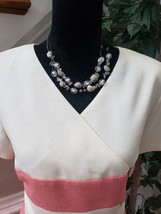 Worthington Womens Pink White  Wrap V Neck Back Zipper Knee Length Dress Size 10 - £23.98 GBP