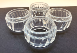 Napkin Ring Holder 4 Count Clear Plastic 1.88&quot; Wide - $9.59