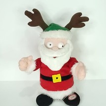 Sound and Light Animatronics Animated Plays Song Plush 9&quot; Santa Reindeer... - £18.68 GBP