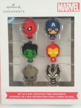 2021 Hallmark Marvel Set of 6 Mini Ornaments  Hulk, Groot, Spiderman, Ironman, - $10.99