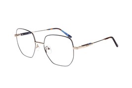 NEW Thin &amp; Light Dark Blue &amp; Light Gold SWAN Eyeglasses 51/18/140 - $79.15