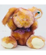 Easter Bunny Rabbit Purple Gold Colored Purple Bow Plush 12&quot; Toy Carrot ... - £22.94 GBP