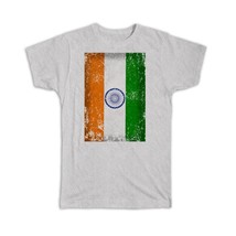 India : Gift T-Shirt Flag Retro Artistic Indian Expat Country - £19.97 GBP
