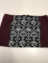 Chaser Brand Women&#39;s Skirt Maroon Black Contrast Zipper Size Jr Med  - $6.93