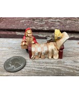 VTG MINIATURE CAST IRON LITTLE RED RIDING HOOD &amp; WOLF IN BED - £19.43 GBP