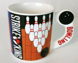 Vintage Kato Kogei Bowling #1 Strike King 3.75&quot; Coffee Cup Mug Made In J... - $6.78
